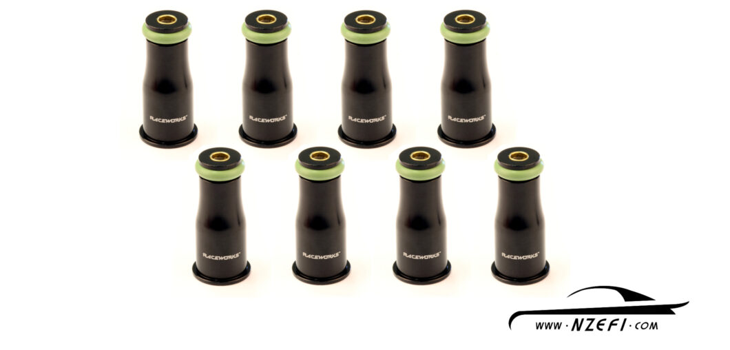 Fuel Injector Top Adapters - To 14mm O-Ring - Long - Set of 8 with filters