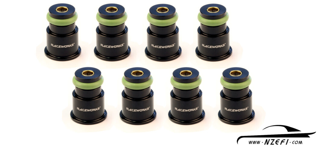 Fuel Injector Top Adapters - To 14mm O-Ring - Short - Set of 8 with filters