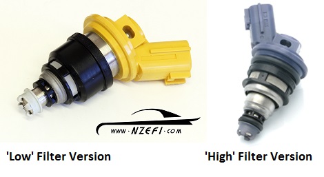 Nissan Side Feed Fuel Injector Low and High Filter Version